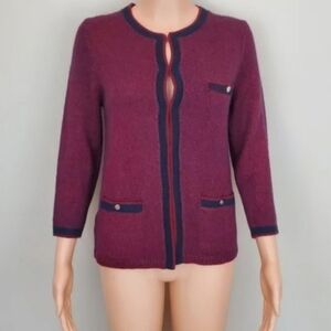 Ann Taylor long sleeve hook front knit cardigan sweater